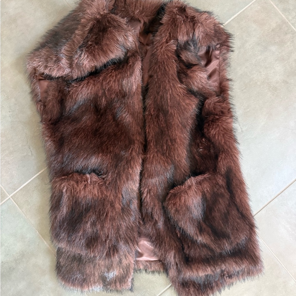Vici Chocolate Faux Fur Vest